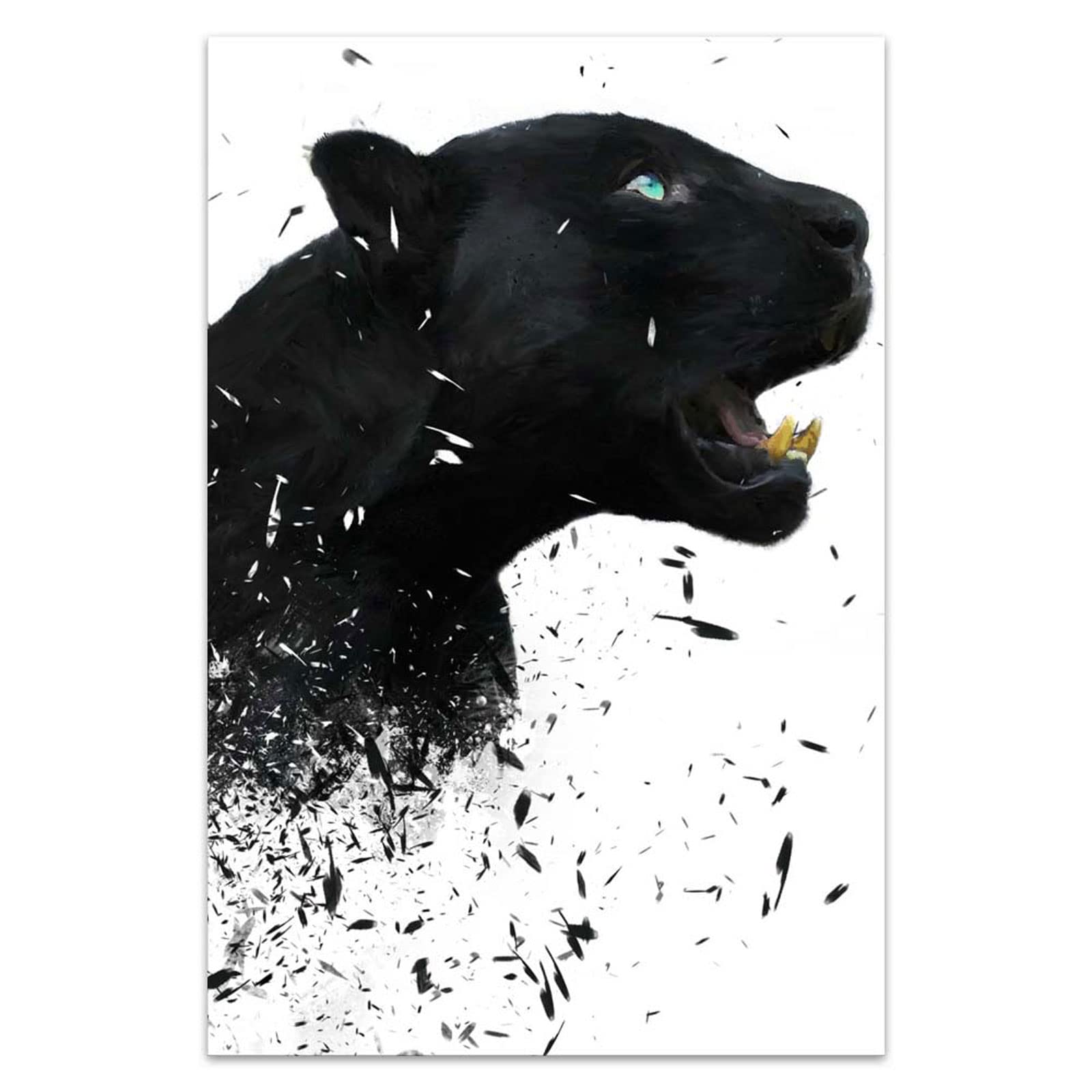 Black Panther Snow Frameless Canvas Prints Wall Art Paintings Decorations Modern Artwork for Living Room Bedroom Home