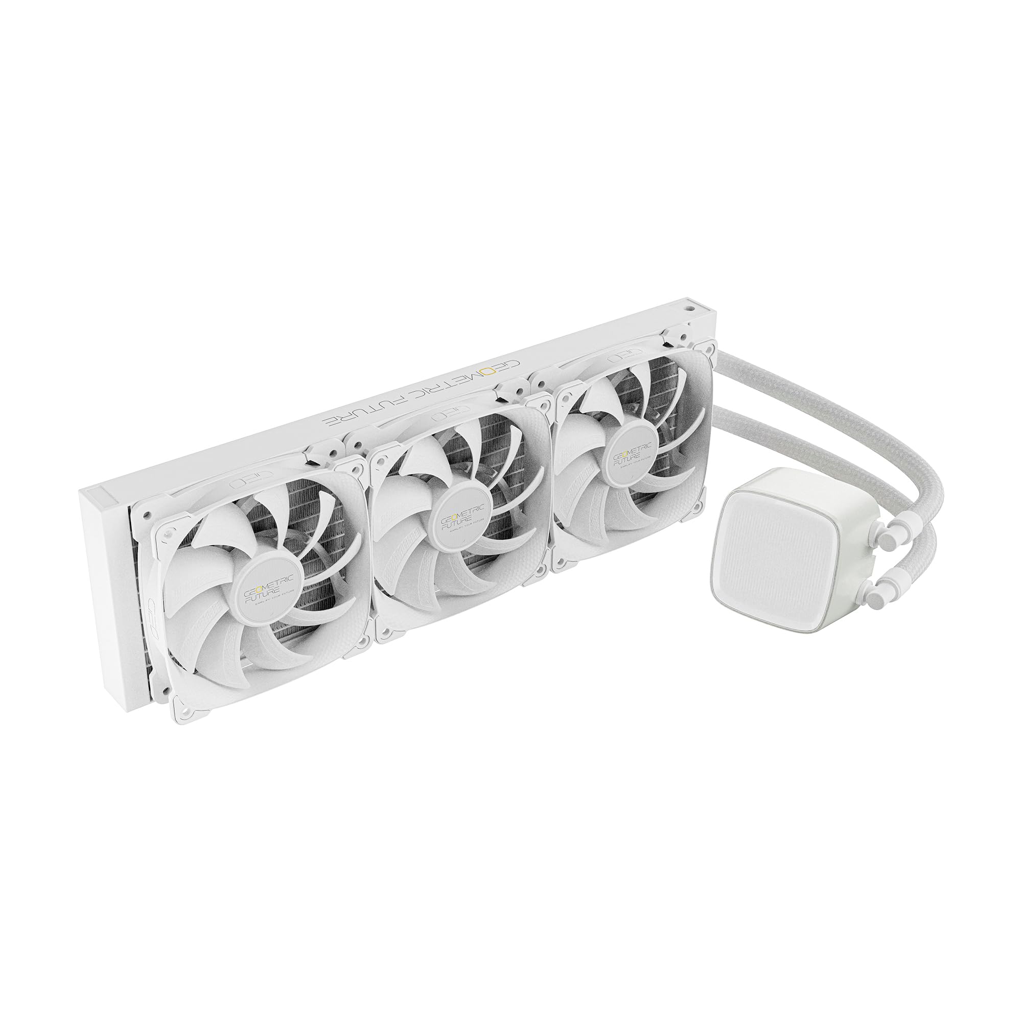 Geometric Future Eskimo Pro - 360 mm AIO CPU Liquid Water Cooler- RGB PWM Squama 2501W wentylator x 3 - pasuje do Intel® LGA 1700, AMD®AM5 - biały - (GEO-EP-36W)