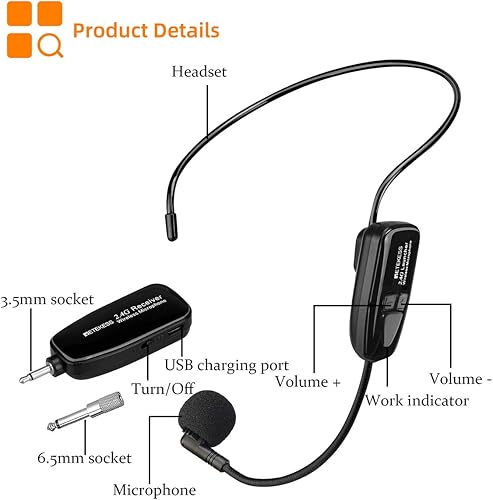 Miniatura 9 de Retekess Sistema de escucha FM TR508 con micrófono inalámbrico TT123 y receptor FM 10 PR13 para conducir películas, iglesia, certificado por la FCC