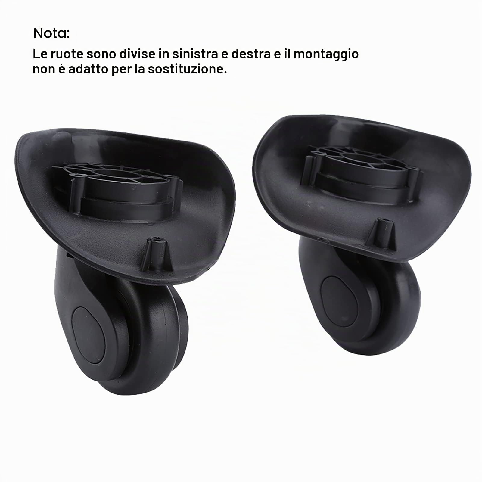 Ruote di ricambio per valigia, 2 pezzi, universali per bagagli, ruote girevoli a doppio rullo, ruote di ricambio, per trolley, valigia, valigia rigida