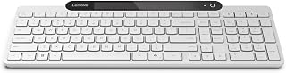 Lenovo 800 Teclado Bluetooth con Autocarga, se Recarga con la luz Ambiental, conexión para hasta 3 Dispositivos, Teclas silenciosas y plástico Reciclado – Blanca