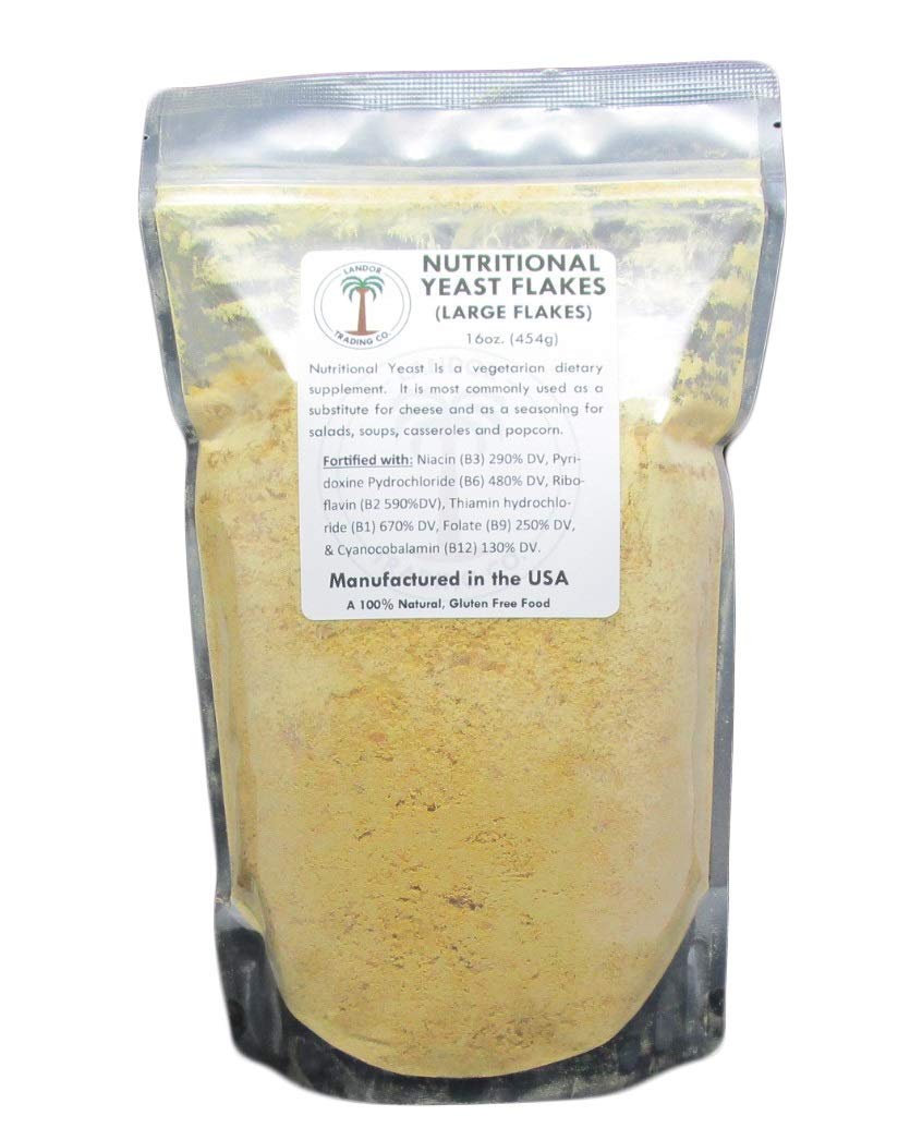 Nutritional Yeast Flakes 1 Pound - Vitamin B Fortified