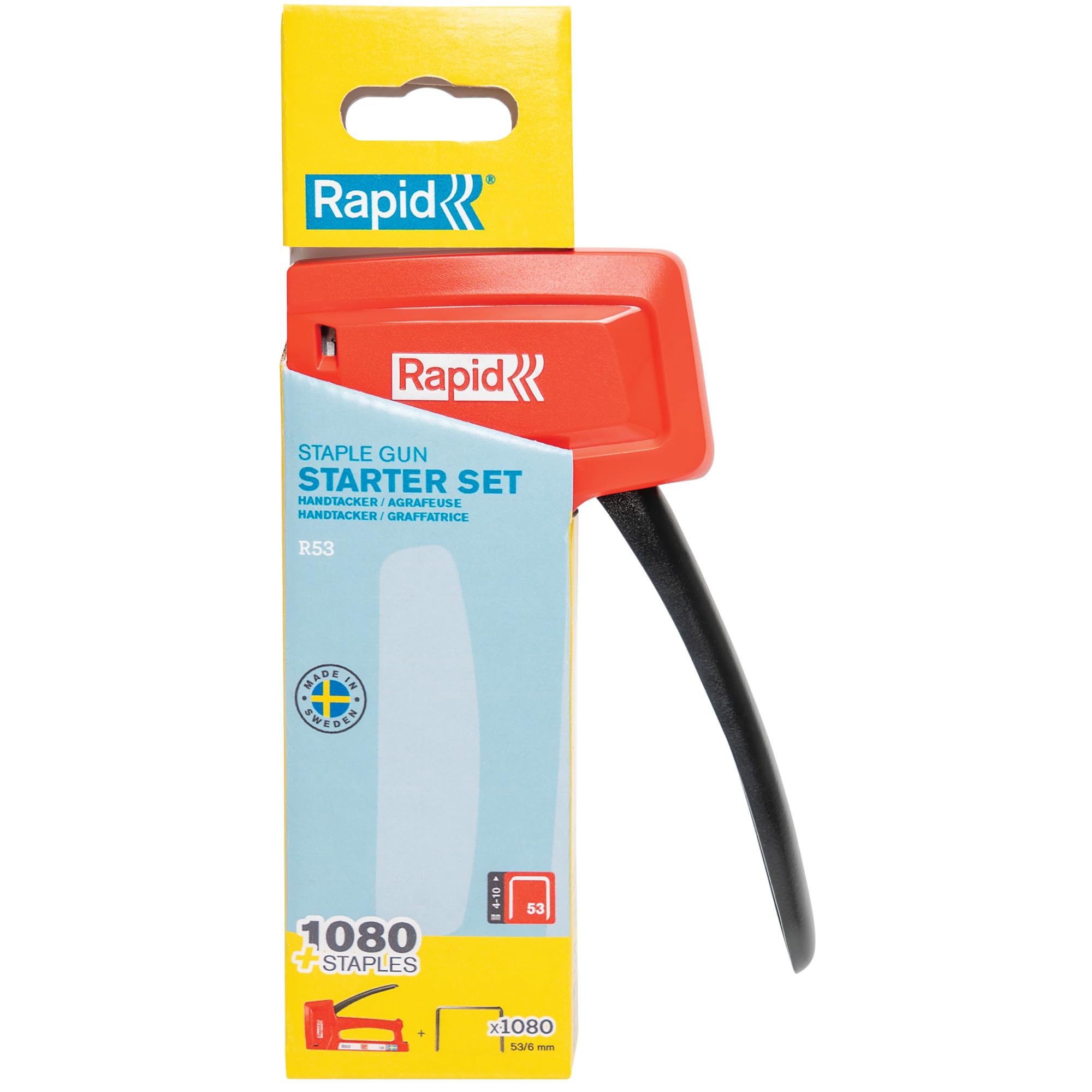 Rapid 5001747 – Grapadora R53 Manual Ligera Con 1080 Grapas Nº53 | Diseño resistente, carga rápida y grapado estable para oficina, comercio o uso profesional