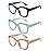 AMOMOMA 3 Pack Retro Oversized Reading Glasses for Women Blue Light Blocking Computer Readers Spring hinge AM6003 with Blue+Brown+Green Frame 2.50 x