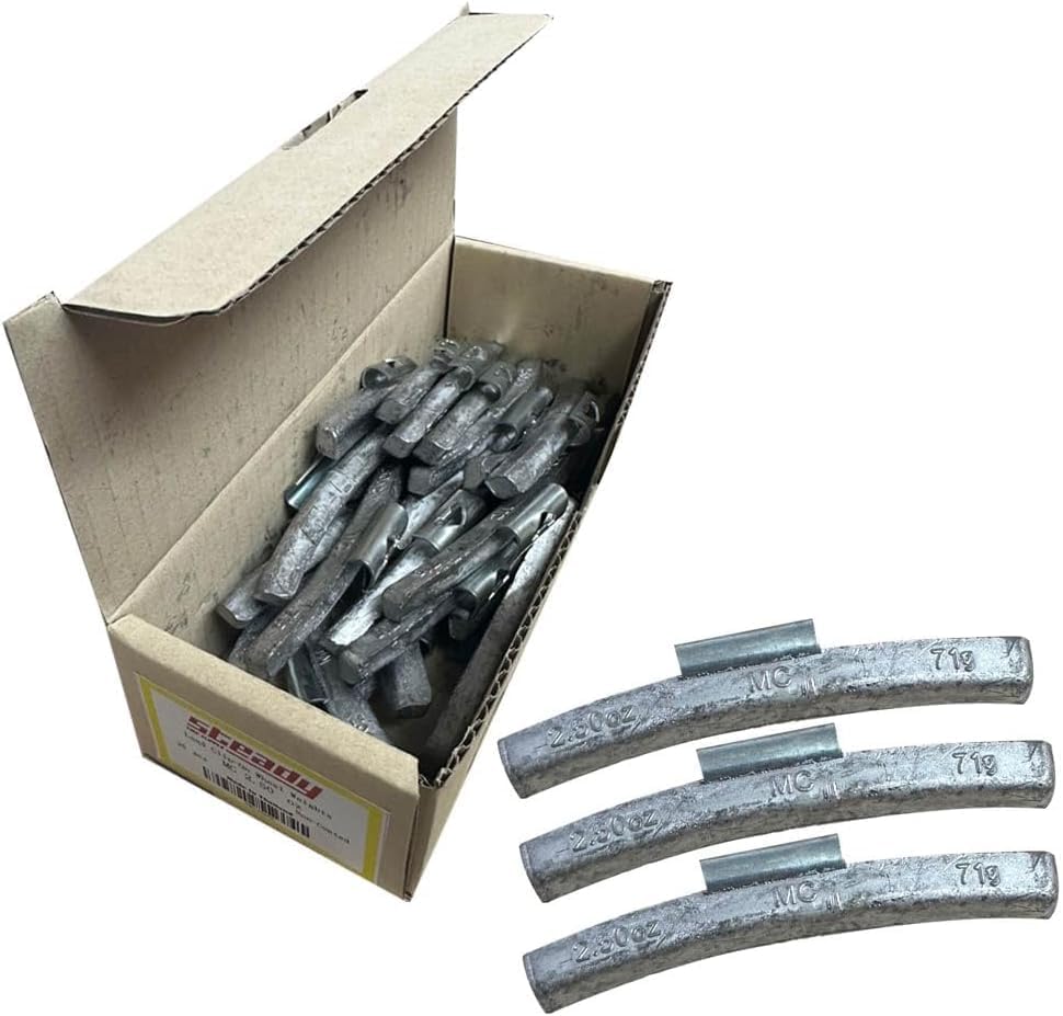 Generic Tire Wheel Balancing Weights MC Type Uncoated Lead Clip On (3 OZ - 25 Box)