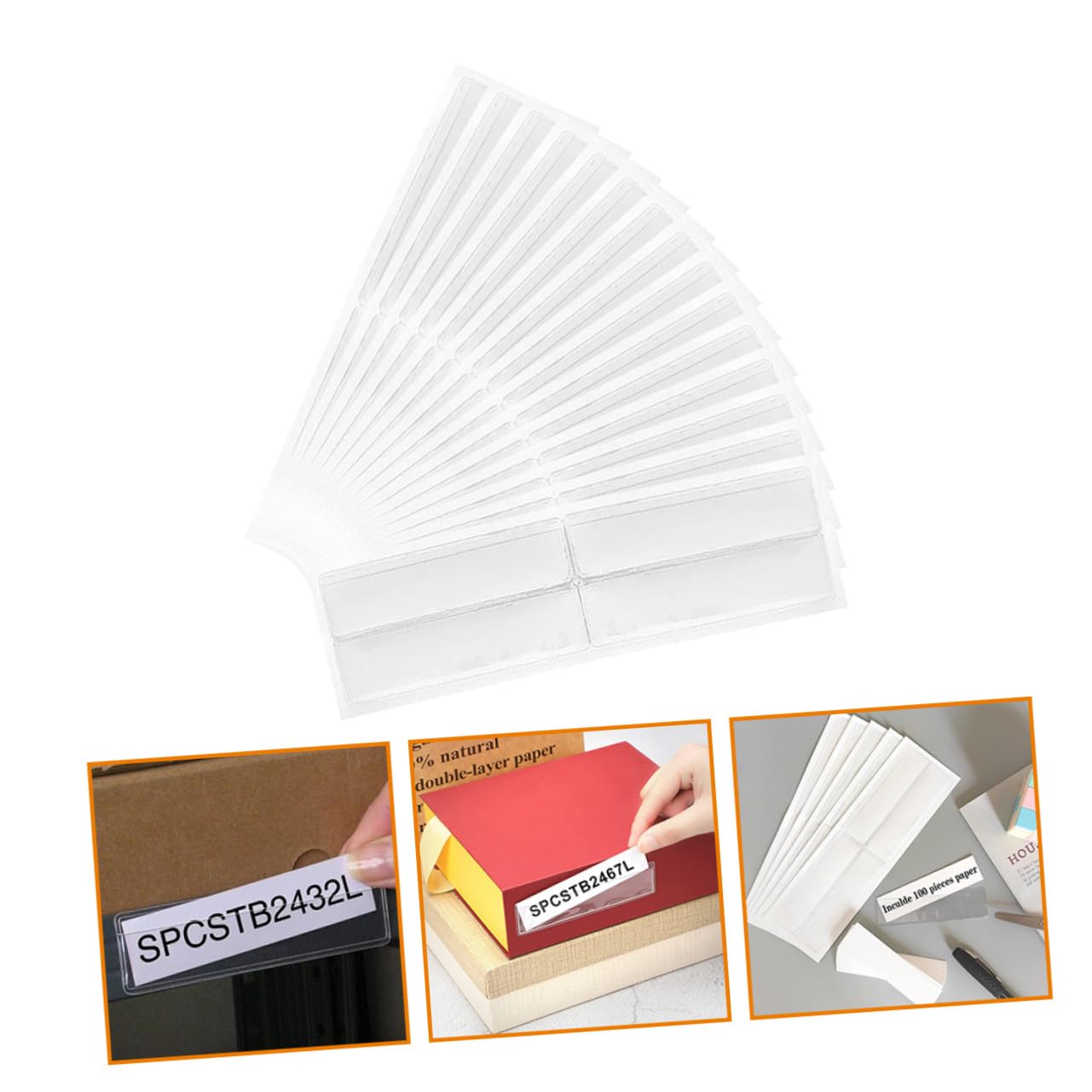 SHINEOFI 5 Set Etichette Adesive Trasparenti Per Schede Autoadesive Per Tue Carte Casa 4 Fogli * 5