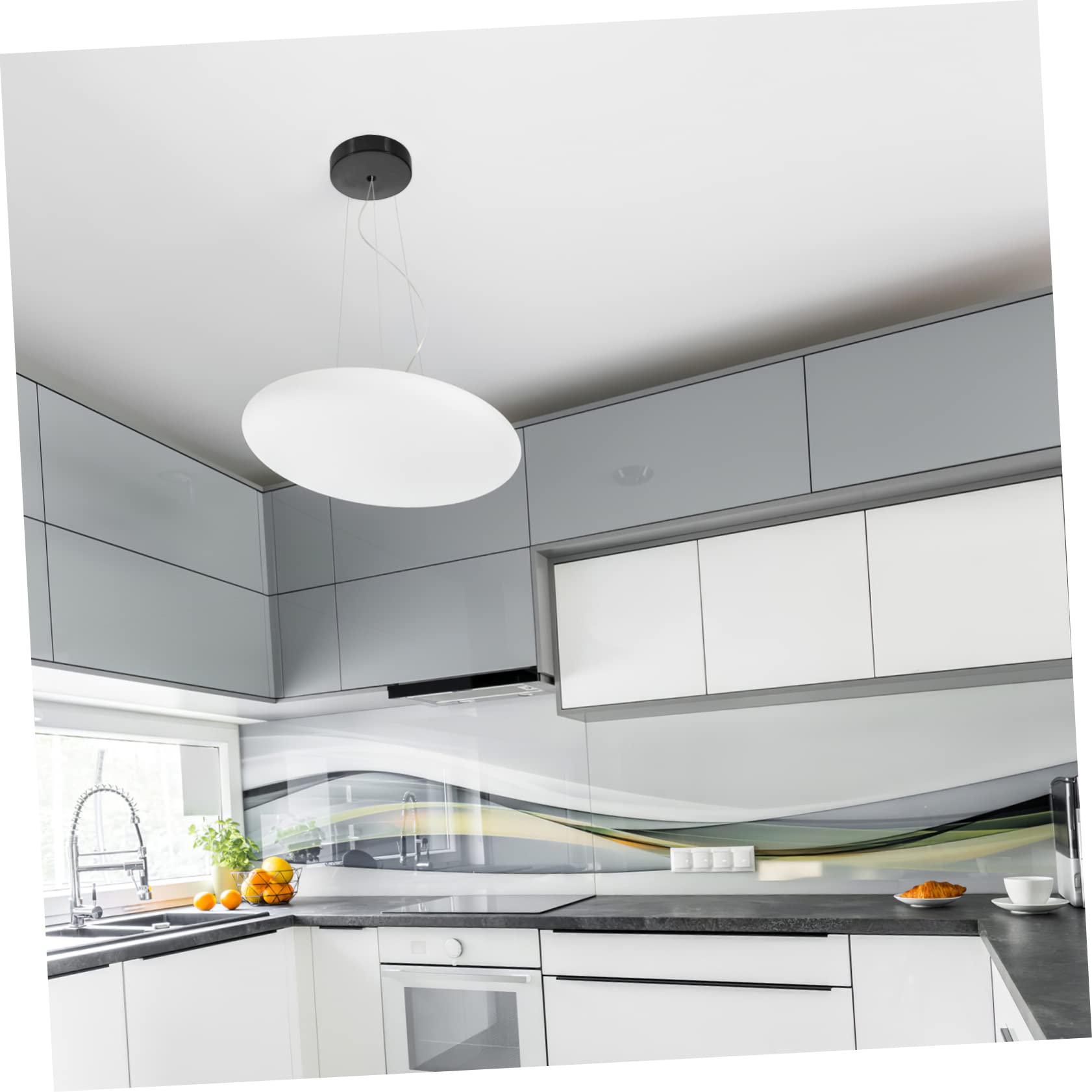 Tofficu Lot de 6 Plaques de Recouvrement pour Luminaire Suspendu en Métal Noir, Capacité de Charge Élevée, Installation Facile, pour Cafés et Éclairage Industriel