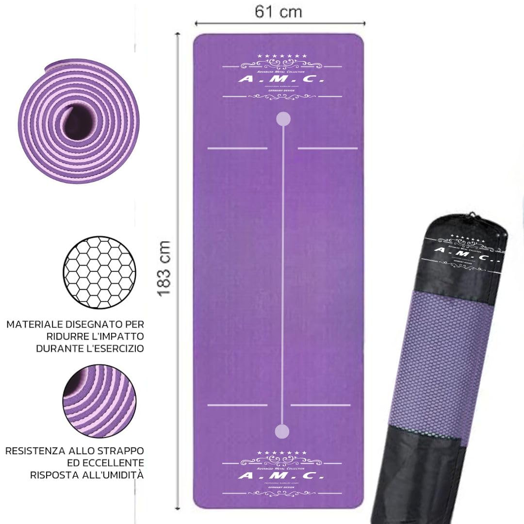 PromoZone - Xn8 - Tappetino Da Yoga Da 6 Mm, Morbido, Antiscivolo - Foto 2