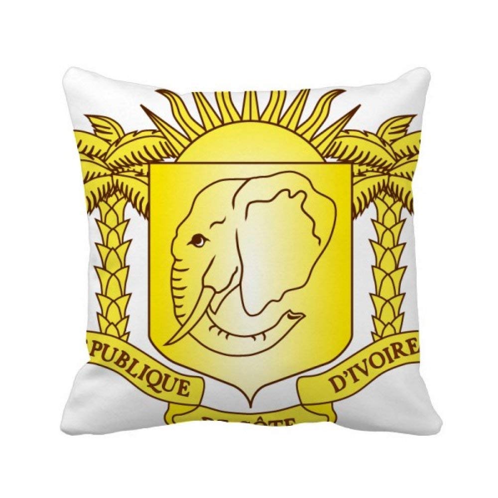 Coussin Côte d'Ivoire emblème national 40x40cm pour décoration canapé salon