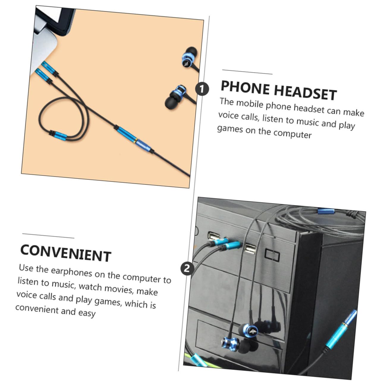 Gatuida 10pezzi Cavo Splitter Audio y Per Microfono e Cuffie Adattatore Pratico Per Computer e Dispositivi Con Doppio Jack Design Compatto e Funzionale Per Videochiamate e Musica Movimento