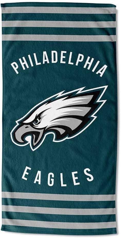 Image of Northwest NFL Philadelphia Eagles Unisex-Adult Beach Towel, Cotton-Polyester Blend, 30 inch x 60 inch, Stripes (Pack of 6)
