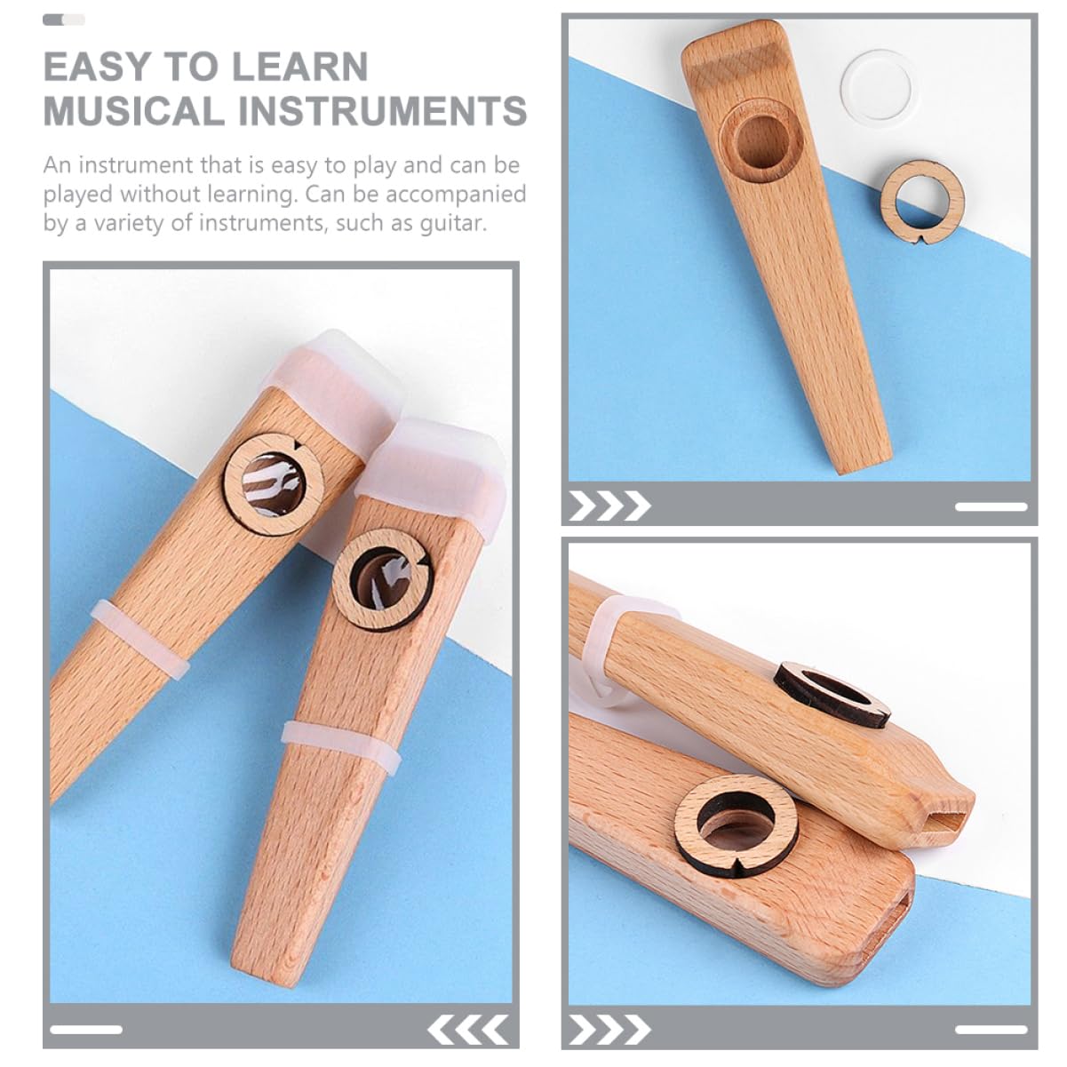 Holz Kazoo 1 Satz Leicht zu Spielen für Gitarre und Keyboard