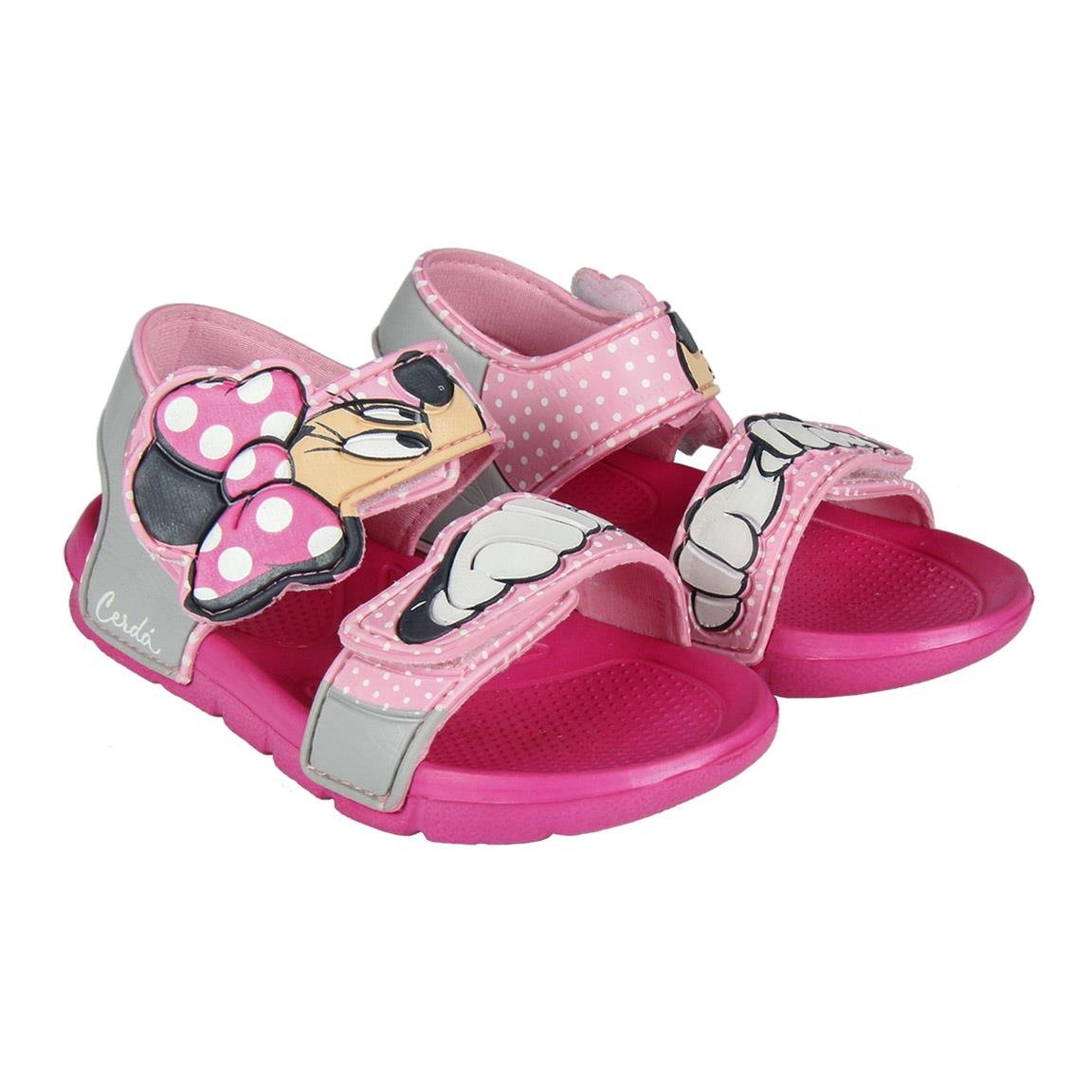 Minnie Mouse Sandals - Pink - UK Size 10/11 JNR - Made of 100% EVA - Beach Sandals with Velcro Closure - Original Product Designed in Spain