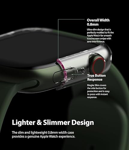 Miniatura 4 de Ringke Slim Anti-Yellowing Material  2 Pack Compatible with Apple Watch Series 8, 7 41mm Case for Minimalist, Solid Transparent Cover for Women, Men