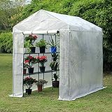 Erommy 84' W x 56' D x 77' H Mini Walk-in Greenhouse,Indoor Outdoor Plant Gardening, 2 Tier 6...