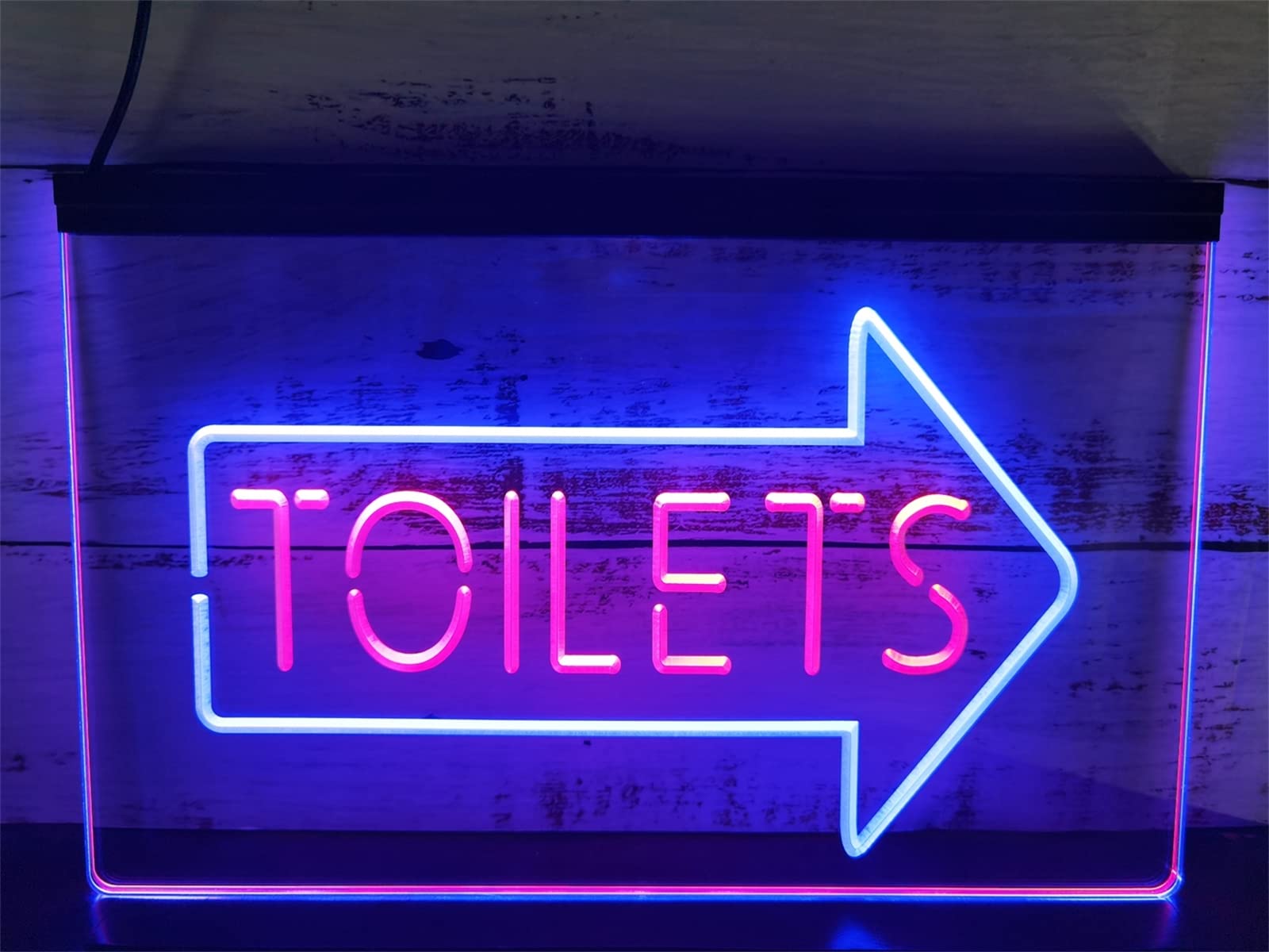 REWIS Insegna al Neon Colorata A LED per Toilette, Luci al Neon Plug-in Personalizzate con Dimmer, per Il Bagno della Scuola in Studio Appeso Decorativo Dimmerabile,WC,35x35cm