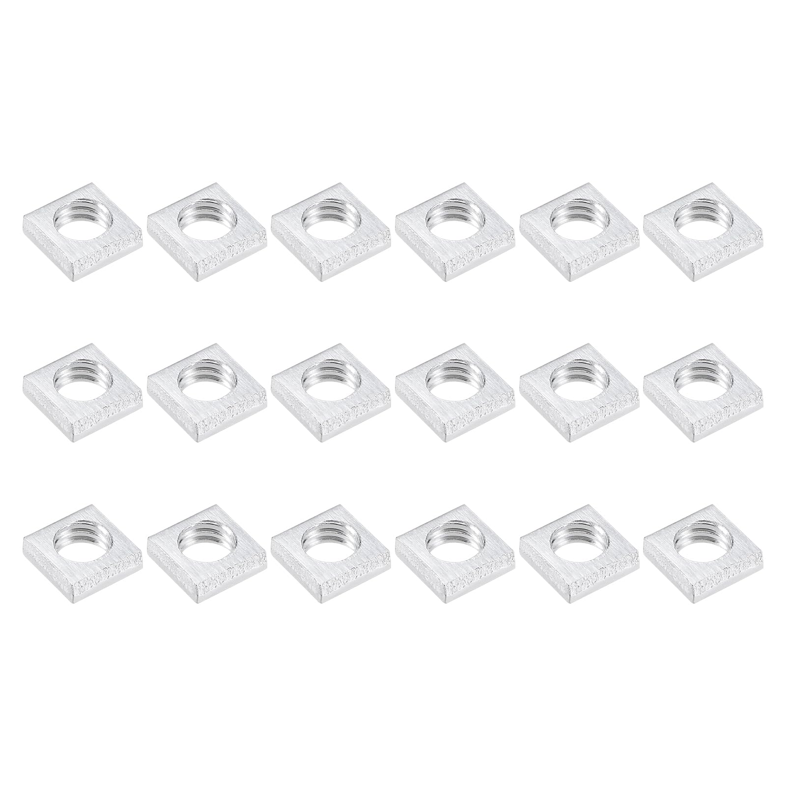 METALLIXITY Square Nuts, (M4x6mmx6mm) 200Pcs, Carbon Steel Coarse Thread Square Fastener Nut - for Equipment Construction Electrical Appliances Industrial Machinery, Silver