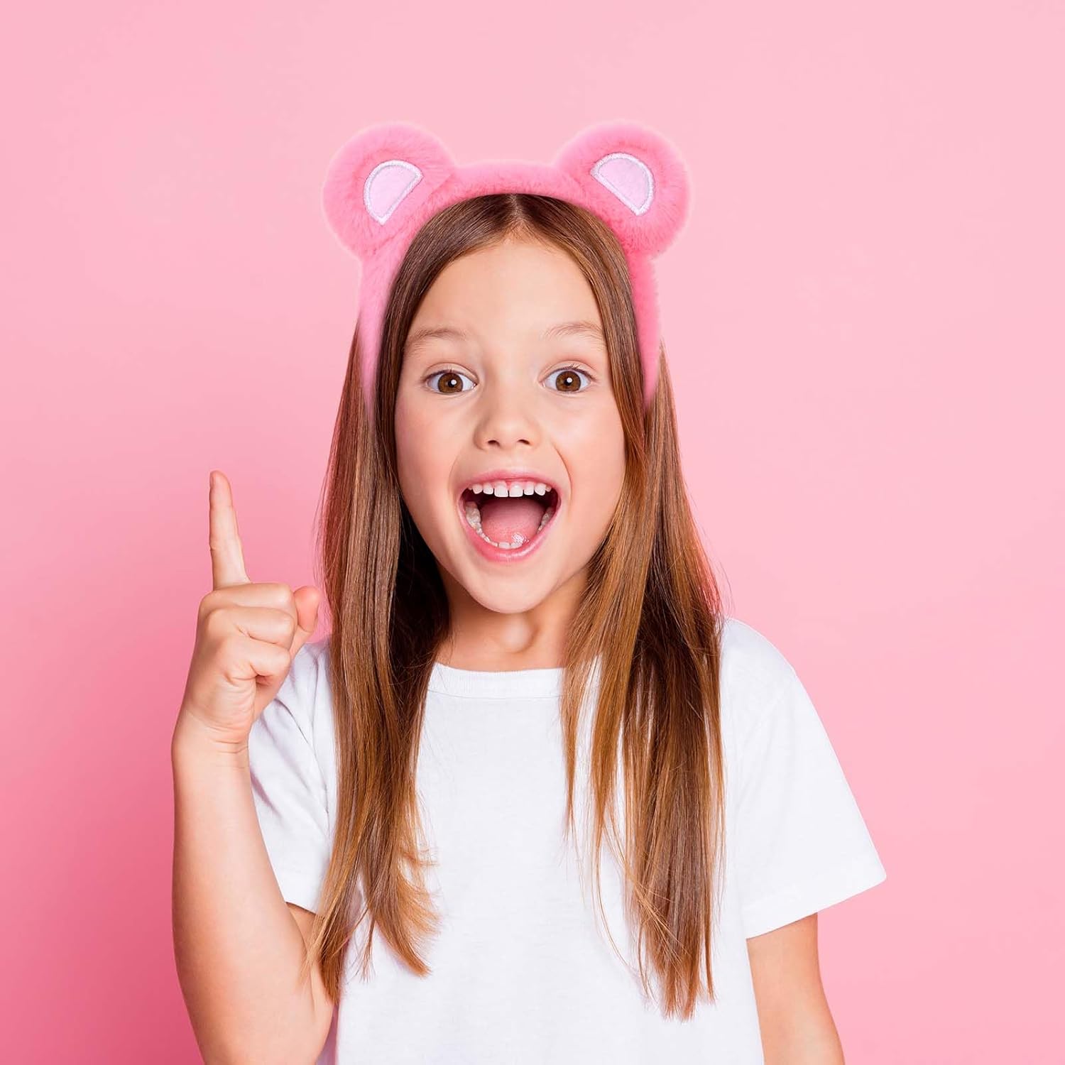 3 Pcs Bear Cosplay Set Bear Headband Tail &Iron-On Patch Accessory Set for Animal Costume (Pink) - Image 4