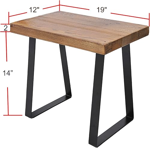 Miniatura 2 de Banco de madera maciza de pino recuperado para entrada, de 19 x 12 x 17 pulgadas de alto, mesa auxiliar rústica, mesa auxiliar de losa de madera,