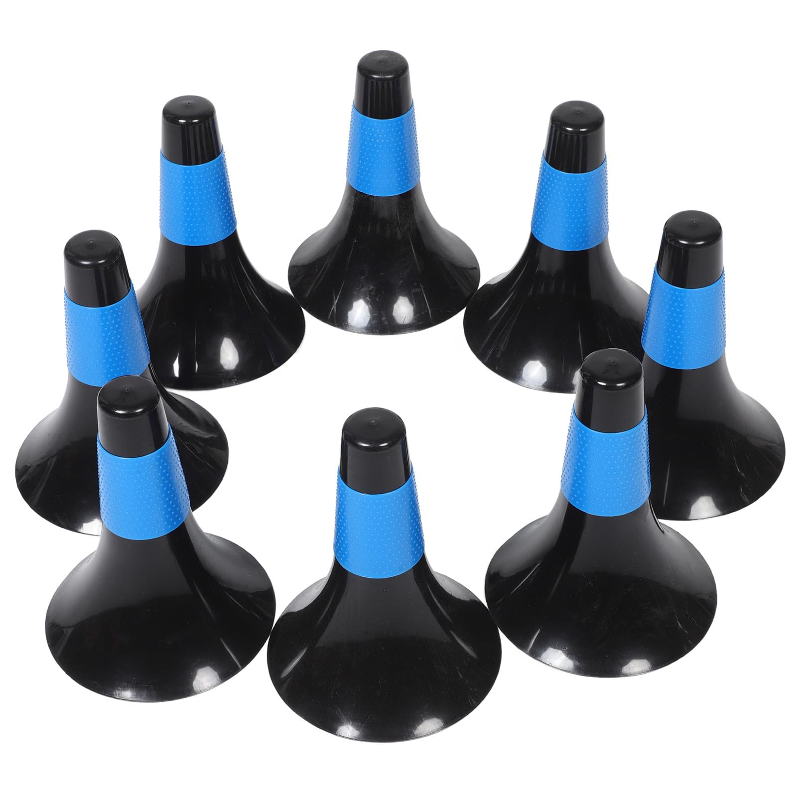 Lot de 8 Cônes D'entraînement en Plastique pour Basketball et Football, Cônes de Balisage Agilité Bleu, Marqueurs Polyvalents pour Entraînement Sportif Intérieur et Extérieur