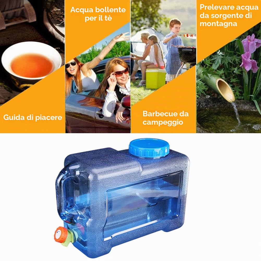 Starnearby Tanica per acqua da 5 l ~ 22 l, tanica per acqua con rubinetto, serbatoio per acqua potabile, contenitore per acqua, tanica per acqua senza BPA, per esterni, campeggio, stoccaggio per bere