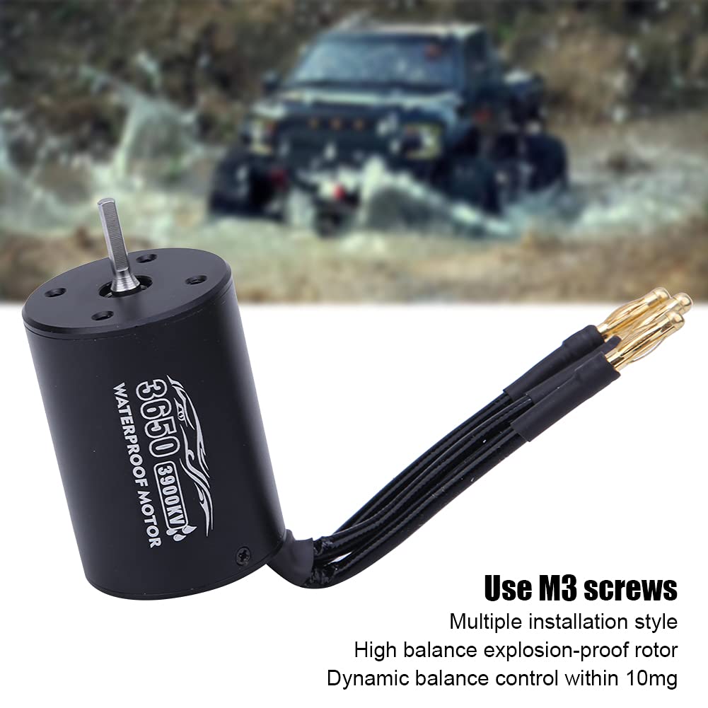Tbest Motor sin Escobillas RC, Piezas de Actualización de Motor sin Sensor sin Escobillas 3650 Impermeables para Coche 1/10 RC