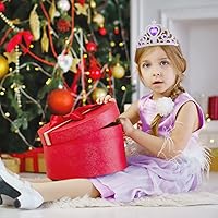 Vista 5 de Vicloon Princess Dress Up Accessories, 2PCS Princess Crown and Wands for Little Girls, Jewelry Toy Gifts Set Christmas