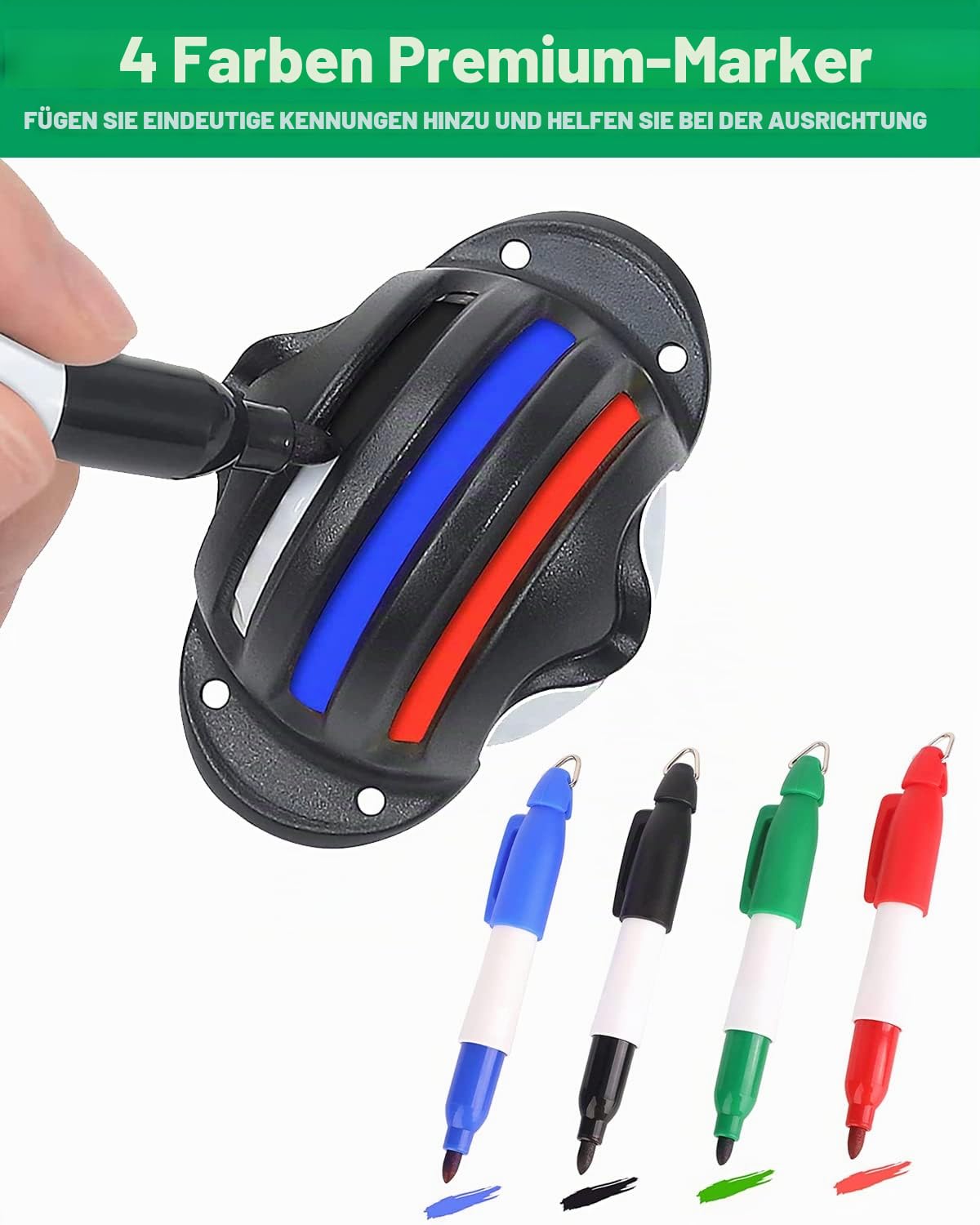 Golfball Markierer Kits, 4 Stücke Ausrichtungssets für Golfbälle, Golfball-Liner Golfball-Markierungswerkzeuge mit 4 Stück Golfball Markers für Golf Zubehör