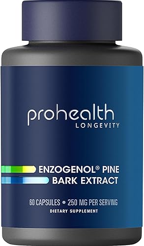 ProHealth Extracto de corteza de pino Enzogenol 250 mg por 2 cápsulas, 60 cápsulas de Nueva Zelanda para mayores de 40 años para promover la salud