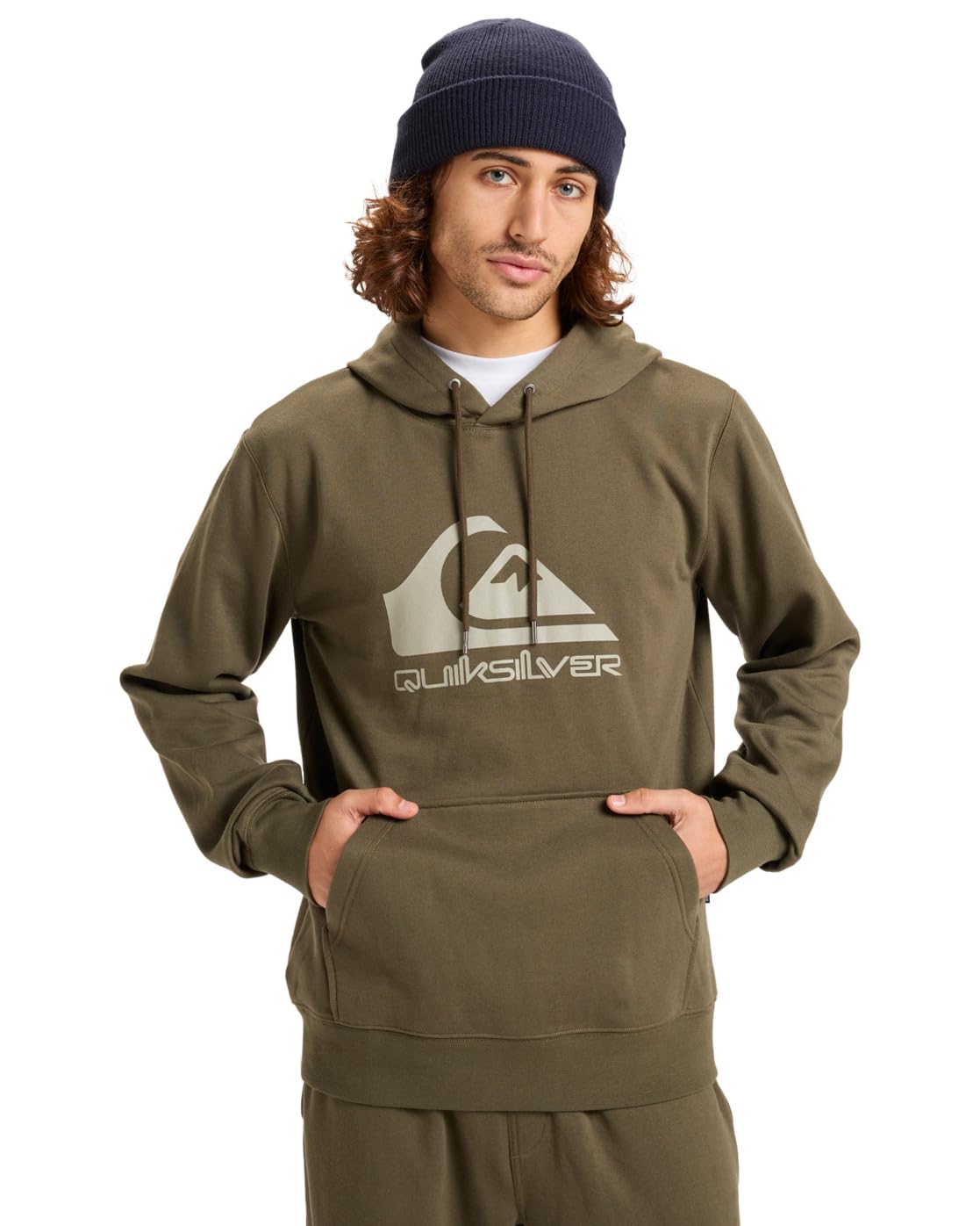 Quiksilver Pullover Hoodie COMP LOGO HOODIE Men's Brown XL