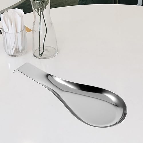 Miniatura 3 de Zerodeko Soporte para cucharas de acero inoxidable, soporte para cuchara, olla caliente, espátula, tenedor, cucharón, vajilla, 2 piezas, para