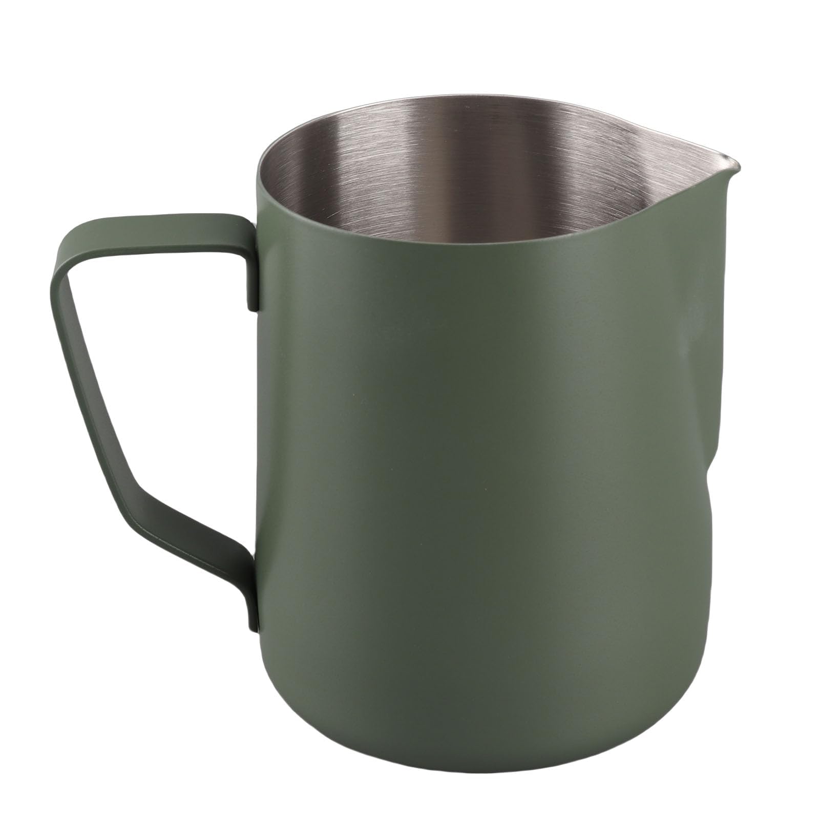 Milk Frothing Jug, 304 Stainless Steel Steaming Pitcher Latte Art Frothing Cup with Inner Scale for Making Coffee Cappuccino (Dark Green)