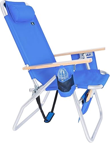 Miniatura 6 de Deluxe XL - Silla de playa plegable de aluminio grande y resistente de 17 pulgadas de alto asiento para adultos carga de 300 libras