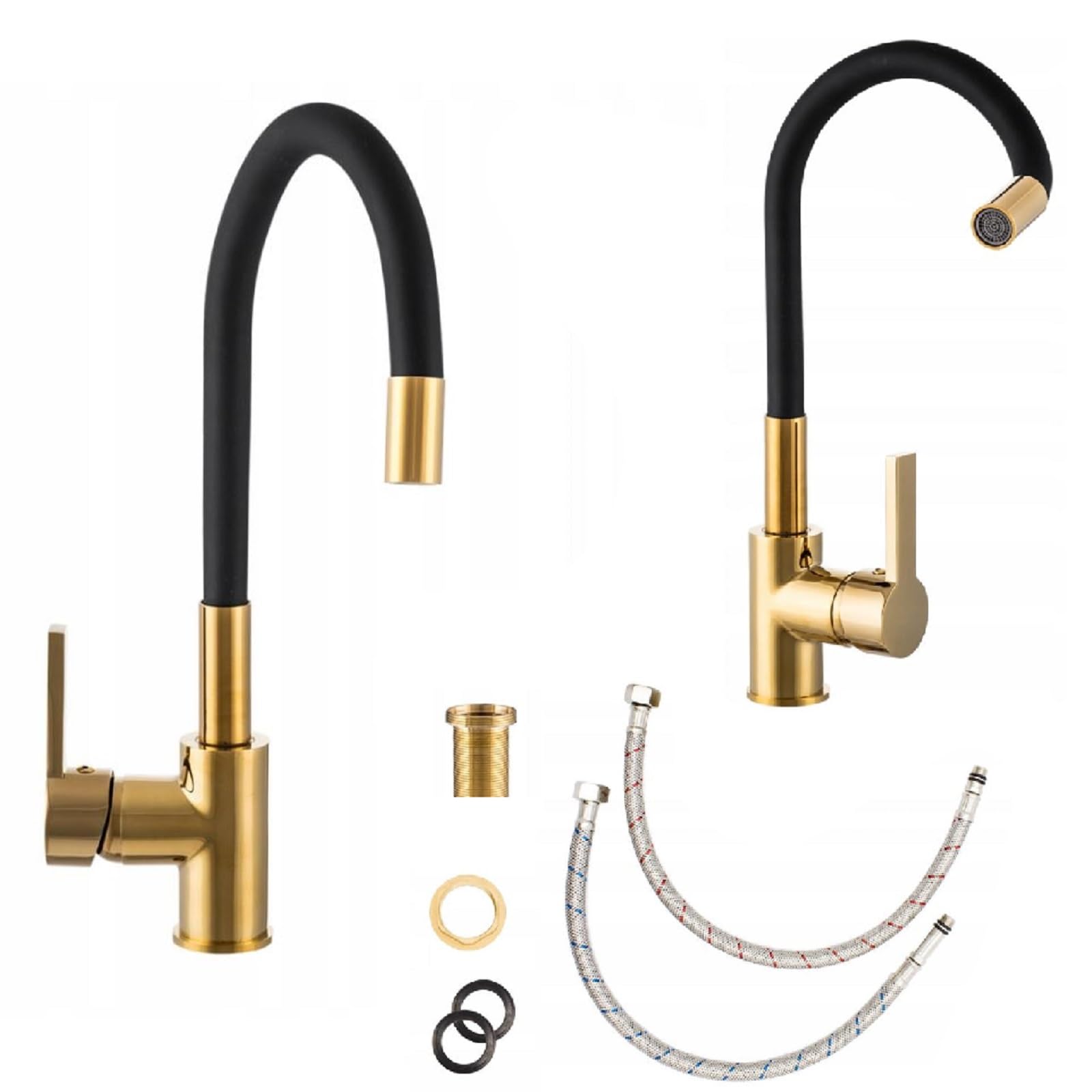 Nice Brushed Gold Single Lever Tap With High Removable Spout Ref - View #7