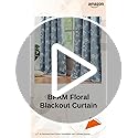 Image of BFAM Floral Print 100% Blackout Curtain with Black Linning at Back, Floral Print Curtains for Living Room /Bedroom Thermal Insulated Energey Saving Blossom Curtain, Pack of 1 Curtain