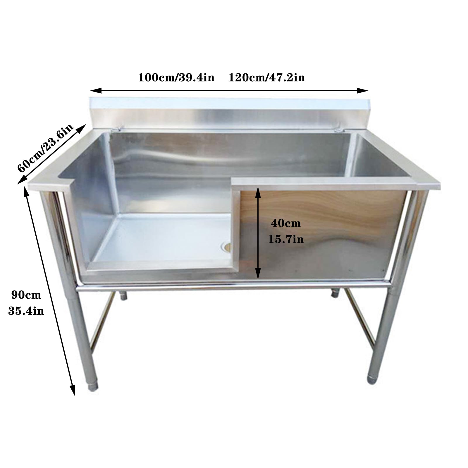 Hondenverzorgingsbad, grote honden hydrobadstation verhoogd hondenbad voor kleine huisdieren, met bank, voor grote, middelgrote en kleine huisdieren (120 x 70 x 90 diep 50 cm Hondenverzorgingsbad, grote honden hydrobadstation verhoogd hondenbad voor kleine huisdieren, met bank, voor grote, middelgrote en kleine huisdieren (120 x 70 x 90 diep 50 cm