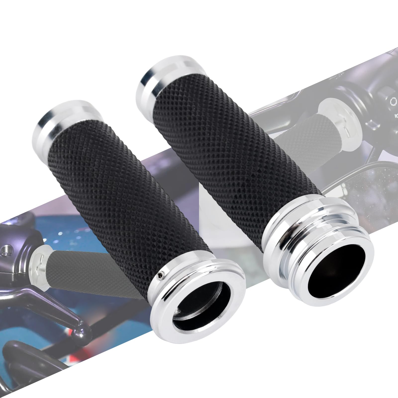 Poignées guidon électronique 25mm chrome pour customiser Harley