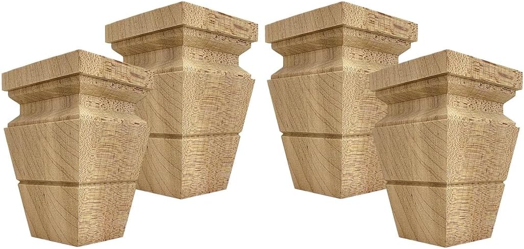 Square Catalina Tapered Bun Foot - 4 Tall x 2 5/8 Wide (Maple) (Set of 4)