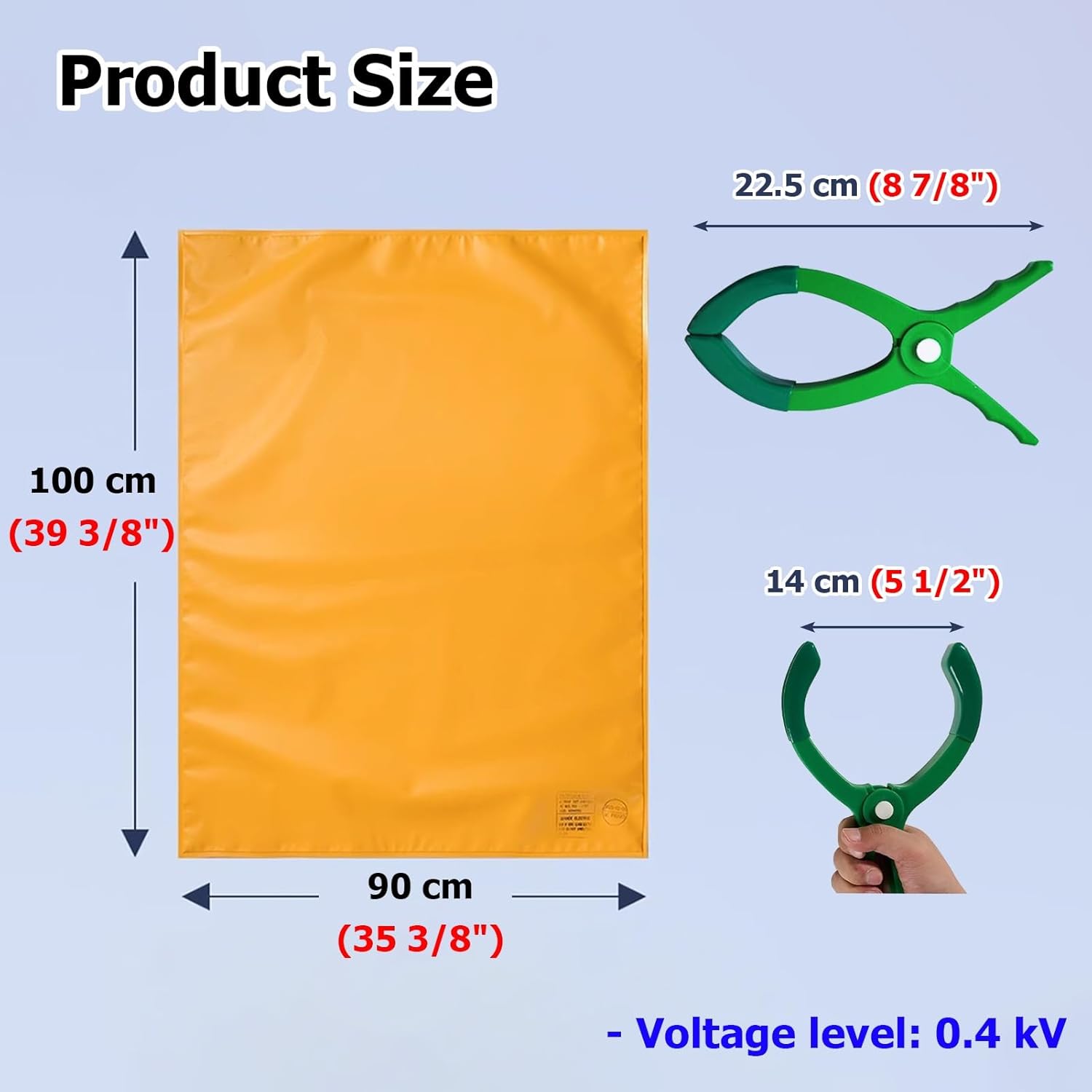 High Voltage Electrical Insulating Blanket, 0.4kV 10kV Safety Insulation Mat for Substation, Commercial EVA Anti Electrocution Insulated Blanket(0.4 kV,100x90cm(39 3/8" x 35 3/8"))