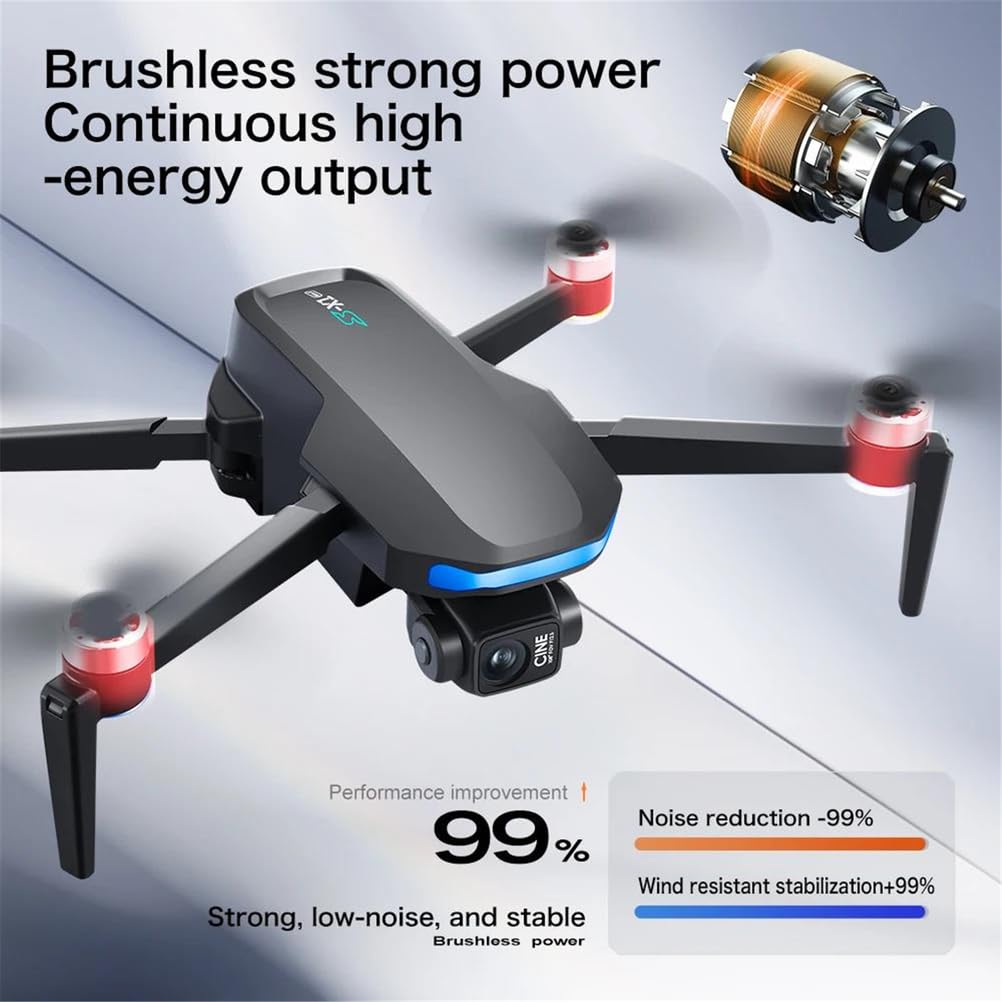 Bianca,Dual Battery,Nuovo Drone GPS s-x1 Max Professionale con Telecamera 4k, Gimbal a 3 Assi, FPV Aereo Senza spazzole, Telecomando Pieghevole con Ampio Schermo