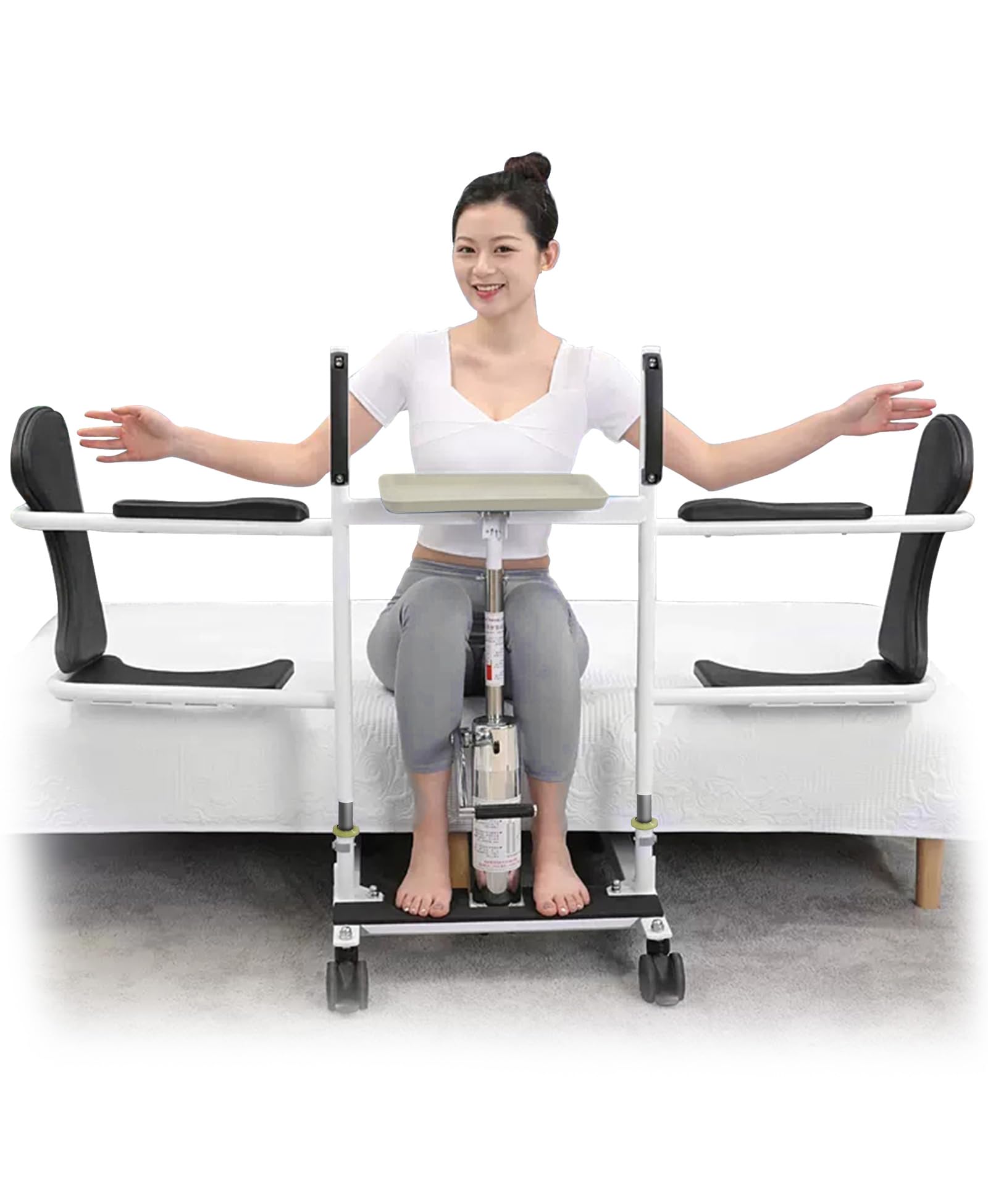 Silla de Traslado de Pacientes con Asiento Abatible a 180°, Elevador Hidráulico de Pacientes, Dispositivos de Traslado de Silla de Ruedas a Automóvil, Dispositivo de Asistencia
