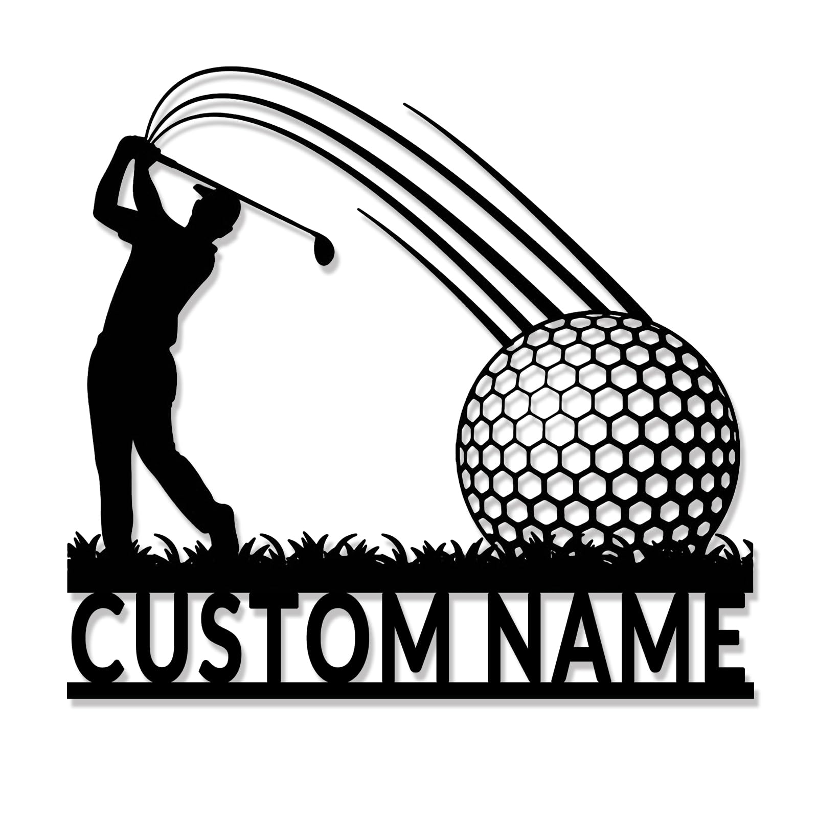 Personalized Golf Metal Wall Decor Custom Golf Clubs Metal Wall Art Customized Golfer Name Sign Man Cave Home Decor Personalized Golfer Gifts