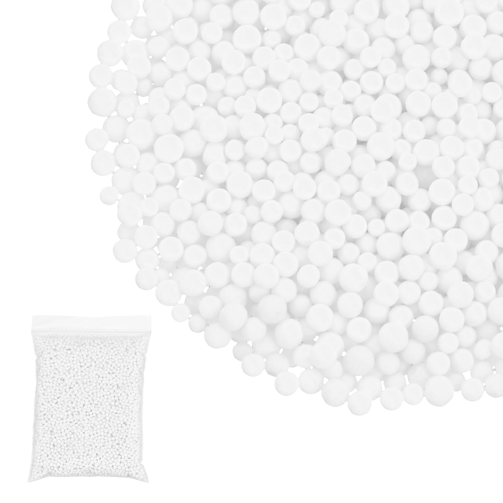 PATIKIL Foam Beads, 2-3mm Foam Balls, Mini Small Balls Polystyrene Beads for DIY Craft Supplies Wedding Party Art Homemade, White