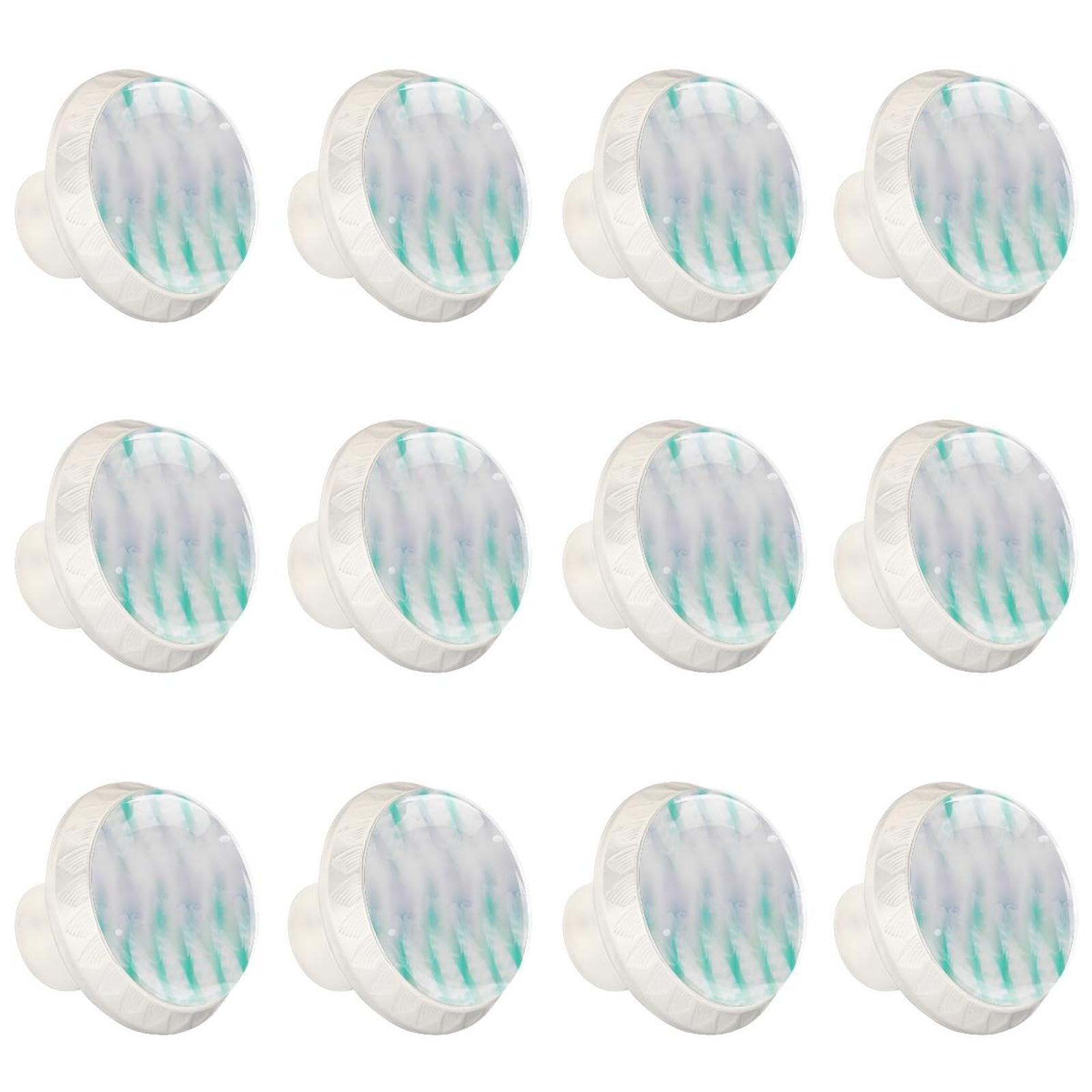 Boutons de tiroir en verre cristal de qualité supérieure poignées transparentes motif de plumes
