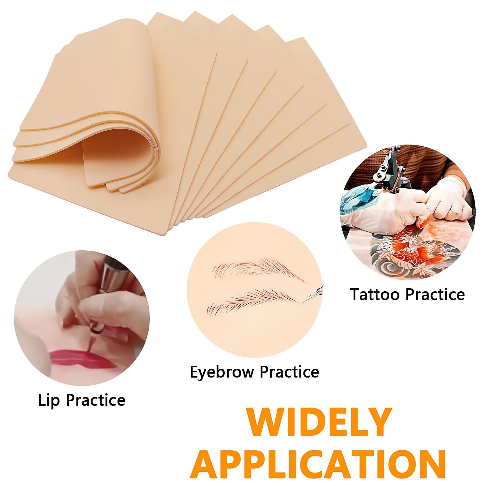 15 Pcs Blank Tattoo Practice Skin, 3 mm 15 x 20 cm Double Sides Fake Skins Bulk, Soft Silicone Pads - Image 4