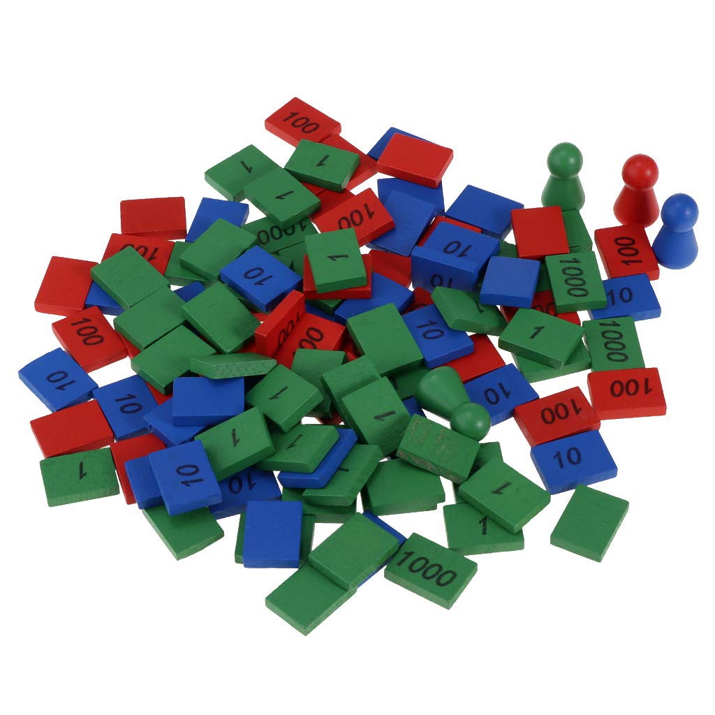 Gioco Dei Francobolli Montessori In Legno Di Faggio, 4 Coni E 108 Tessere Numeriche Per Imparare Matematica, Addizioni E Sottrazioni - 2