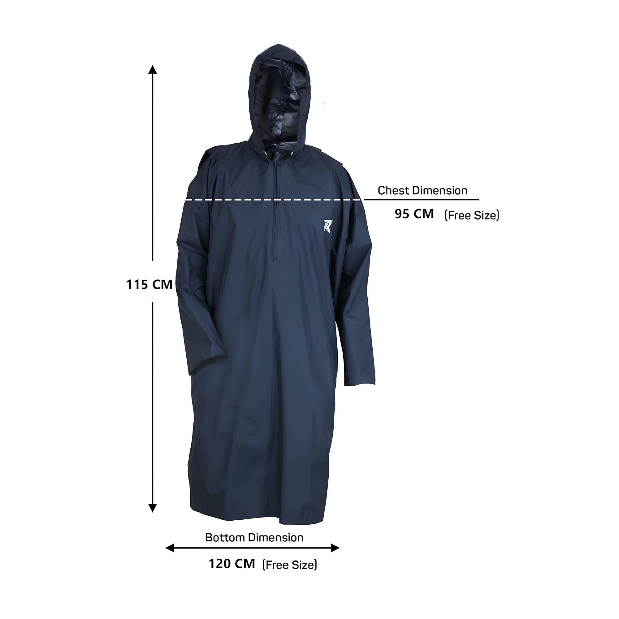 ROCKSPORT Unisex Hooded Rain Poncho for Adult, Polyester Waterproof, lightweight,Reusable& Packable, Long Sleeve & One Size Fits Most, Free Size (Blue) 1