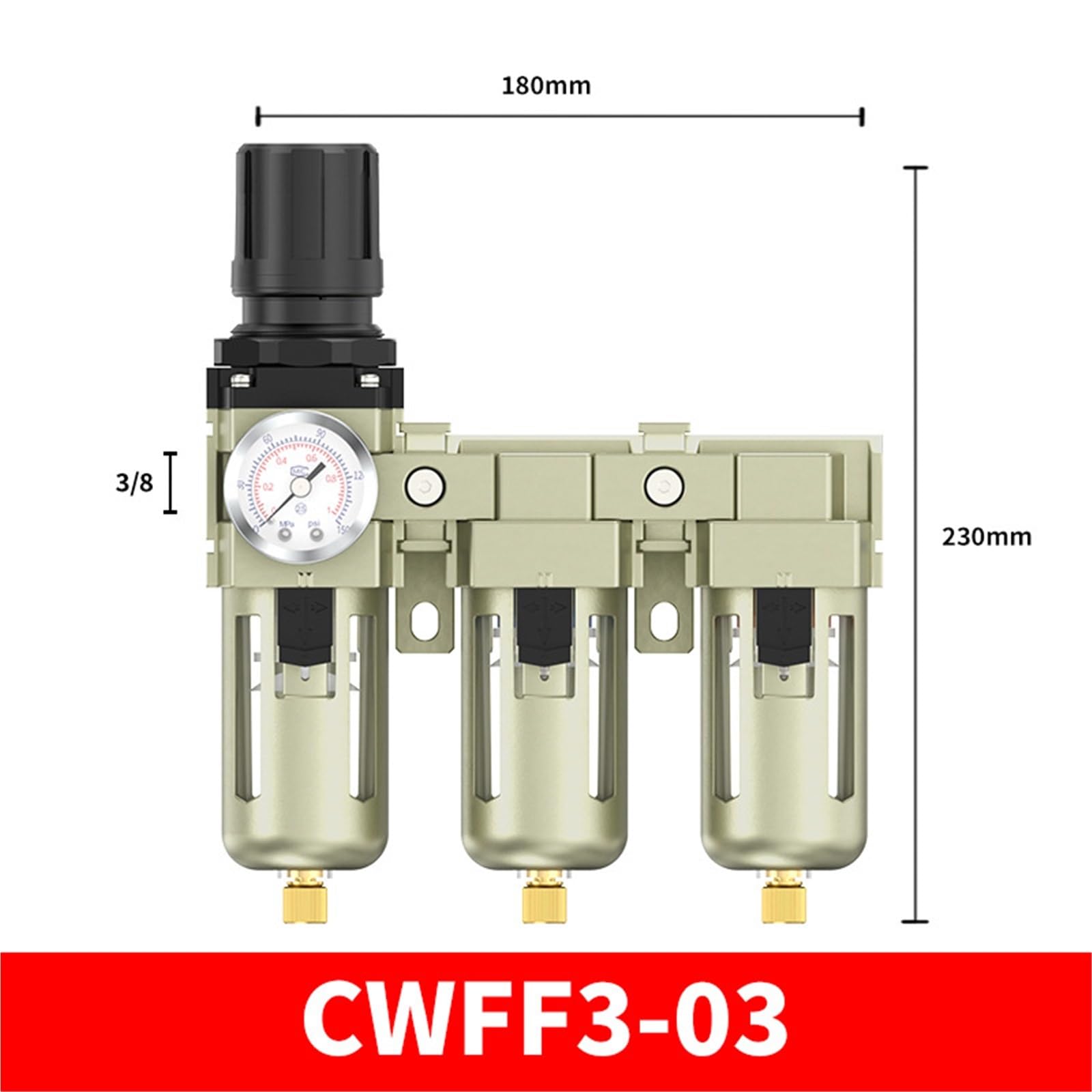 1 sztuka 1/4 3/8 1/2 3/4 1 cala części pneumatyczne akcesoria do filtra powietrza jednostka oczyszczająca do kompresora oddzielania oleju i wody (CWFF3-03)