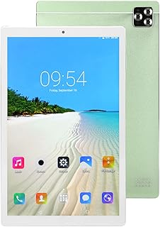 PUSOKEI Android Tablet 10.1in, 3G Dual SIM Calling Tablet, 10 Core CPU, 4GB RAM 64GB ROM, 8MP+13MP Camera, IPS HD Touch Screen, Dual Speaker, 5G/2.4G WiFi, BT, Long Battery Life(Green)