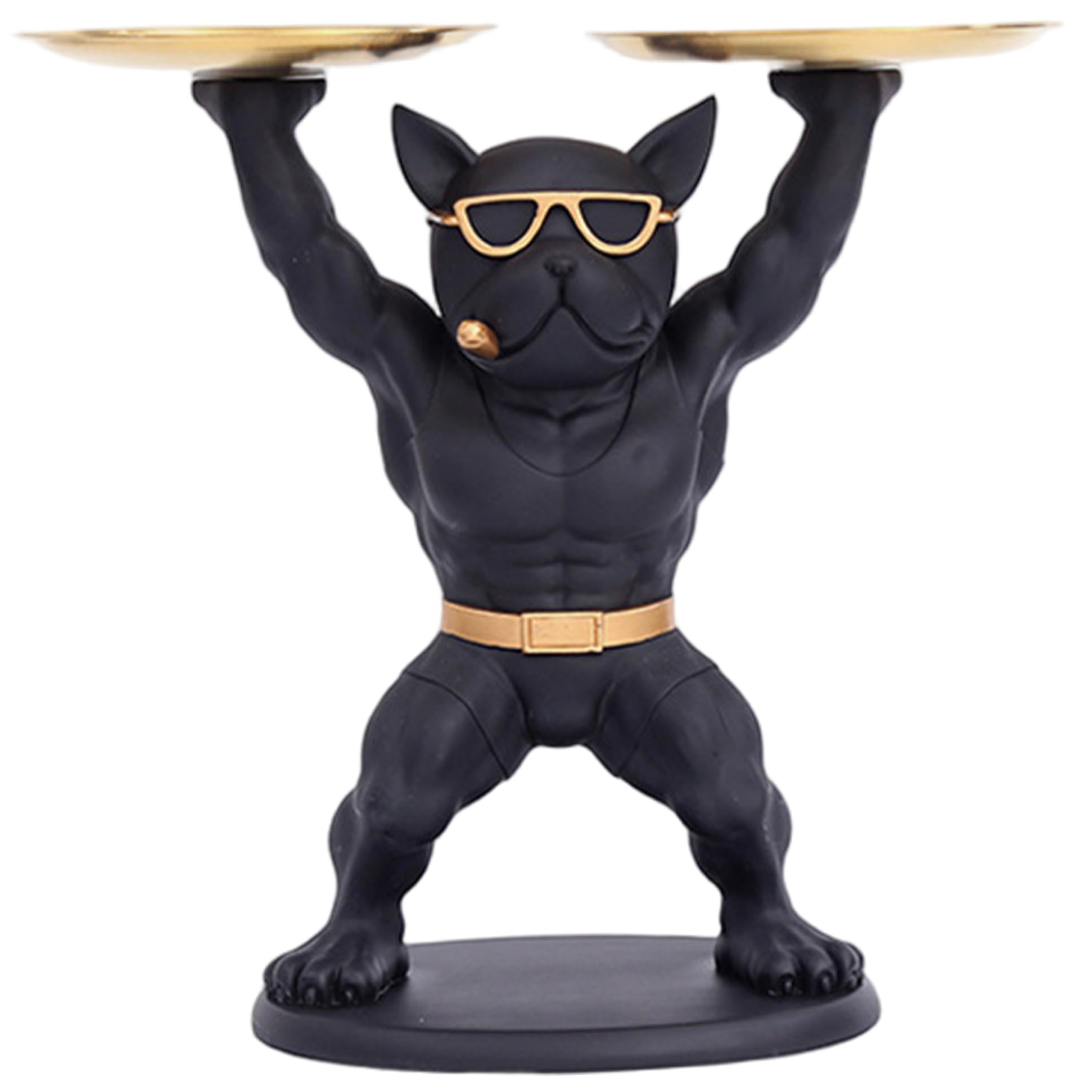 Petit plateau décoratif bouledogue : idée cadeau originale pour décoration homme